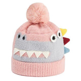 Bonnet Dinosaure Enfant Rose Gris